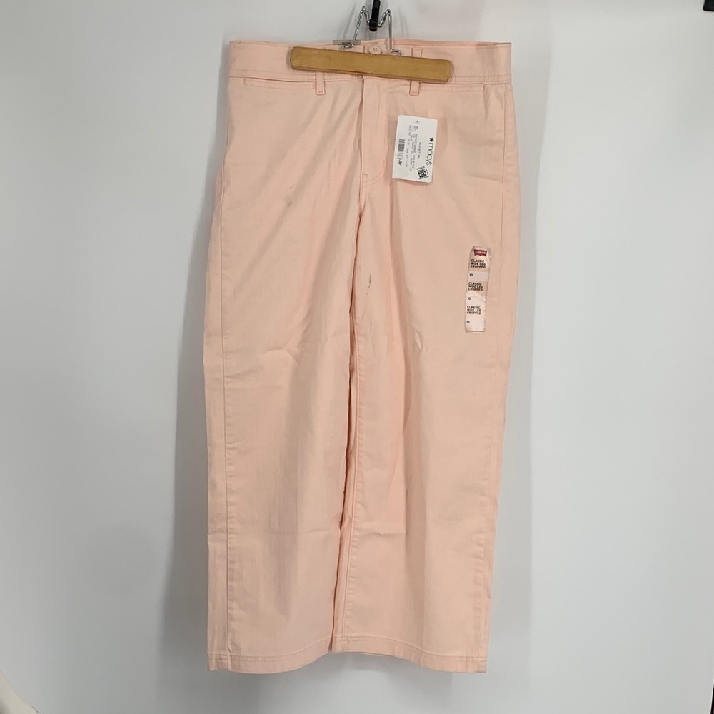 Size 10 women’s pants classic wide leg cropped pretty pastel color new - Picture 3 of 17